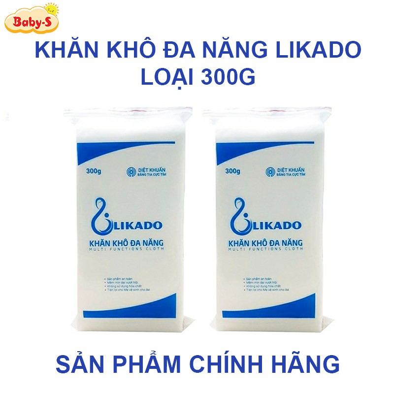 Giấy khô đa năng Likado, Khăn vải khô đa năng 300g chính hãng mềm mịn không mùi an toàn cho bé (270 tờ) Baby-S – SKH007