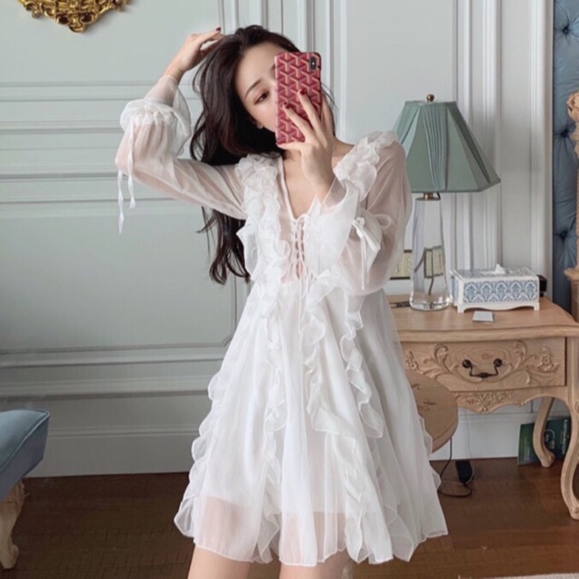 (Sẵn) Đầm Trắng công chúa bèo nhiều lớp siêu xinh/ Váy Trắng Quảng châu | BigBuy360 - bigbuy360.vn