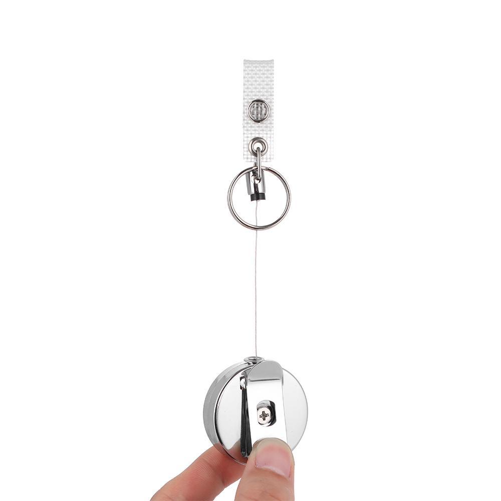 Móc Chìa Khóa Bằng Kim Loại Có Thể Thu Gọn Chống Thất Lạc Dùng Để Đựng Thẻ ID Giá Đỡ