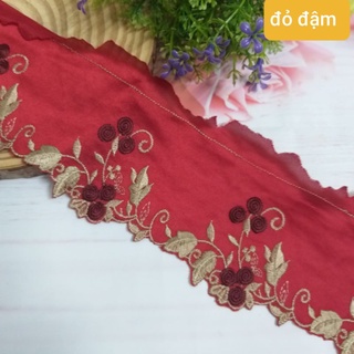 Ren coton  thêu chân  trang trí , size 7cm (2 mét /12k)