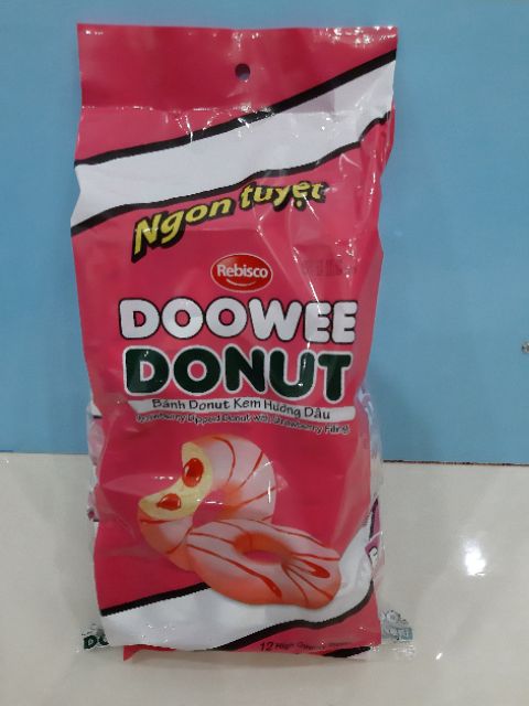 BÁNH DOOWEE DONUT I 4 HƯƠNG VỊ (DÂU, TRỨNG SỮA, SOCOLA, MỨT CAM) I 12 Cái / Bịch - ĐẠI LÝ PHÂN PHỐI