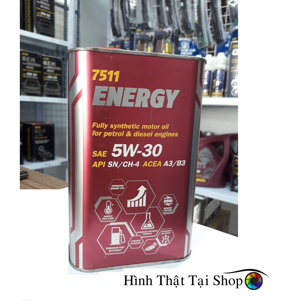 { XE TAY GA } Nhớt MANNOL 7511 Energy 5W-30 1Lít  Tổng Hợp Toàn Phần Chứa Ester Thương hiệu và nhập khẩu từ Đức.