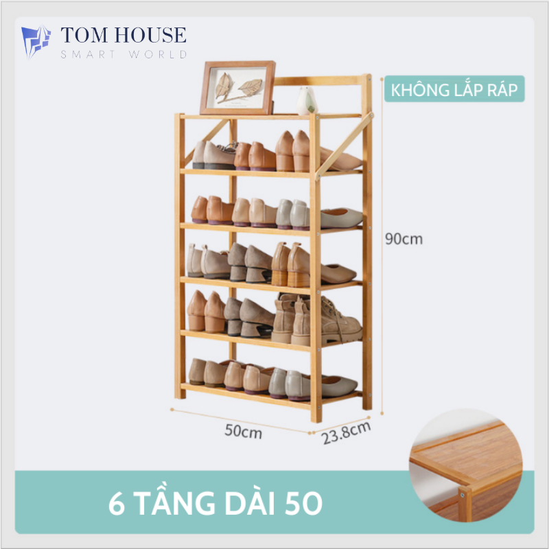 Kệ Để Giày Dép Loại Lớn Nhiều Tầng Bằng Gỗ, Gấp Xếp Siêu Gọn Nhẹ, Không Cần Lắp Ráp