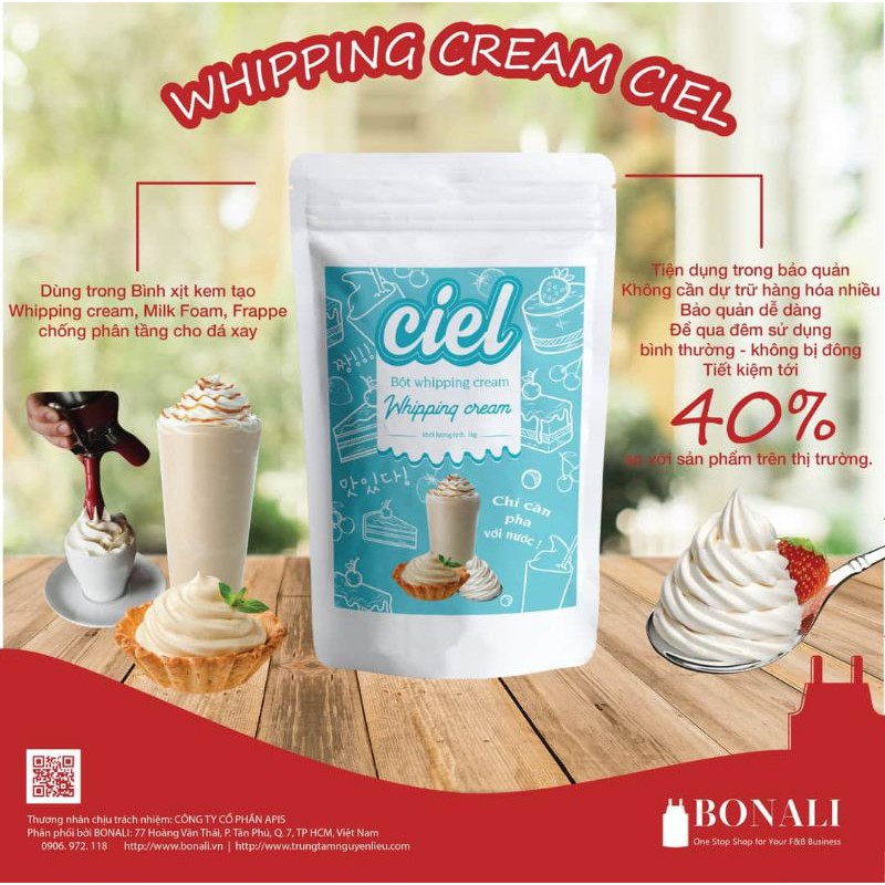 Bột whipping cream Ciel 1kg