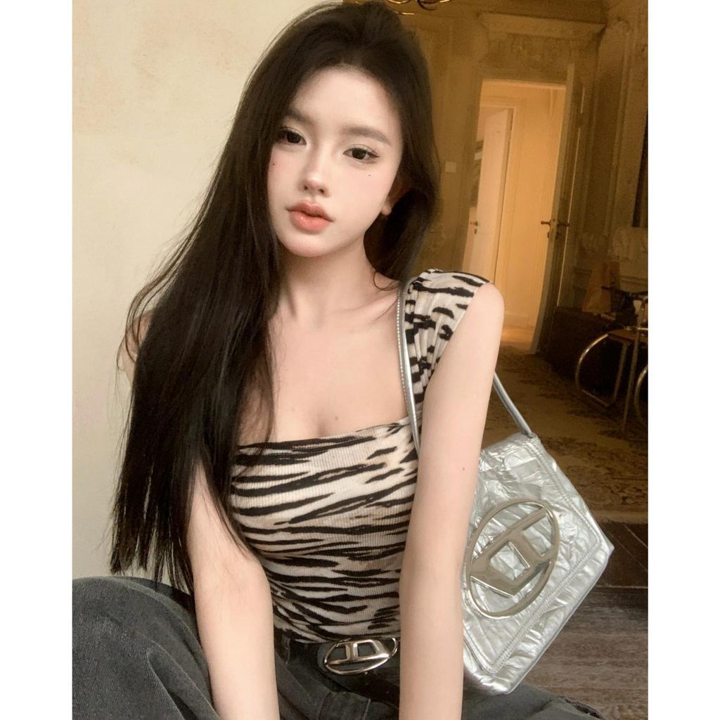 Áo Tank Top Kẻ Sọc Ngựa Vằn Một Sợi Thời Trang Mùa Hè