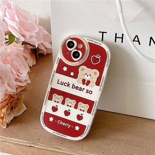 Phù Hợp Ốp Điện Thoại Silicone Mềm Trong Suốt Dày Dặn Chống Sốc In Hình Gấu Hoạt Hình Cho Iphone 13 12 11 XR Pro Max