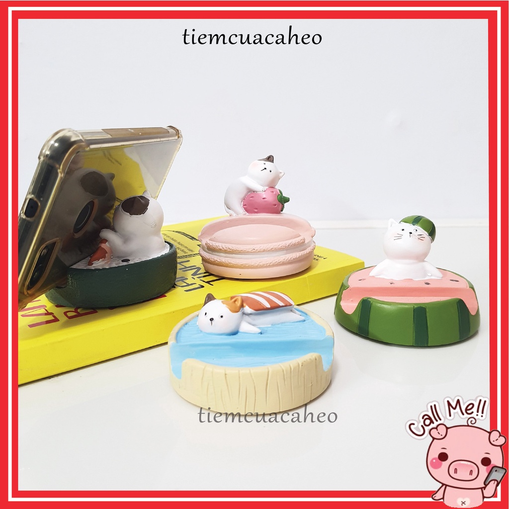 Gác Điện Thoại Con Mèo Lười Cute Trang Trí Bàn Làm Việc, Quà Tặng Online