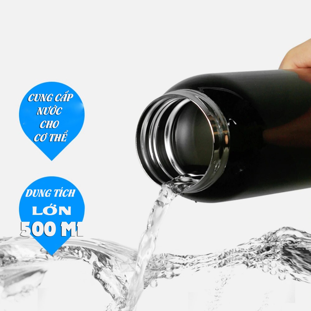 Bình Đựng Nước Thể Thao Giữ Nhiệt Inox Không Gỉ 500ml Gắn Trên Xe Đạp/ Ô tô/ Xe Hơi Có Ống Hút | BigBuy360 - bigbuy360.vn