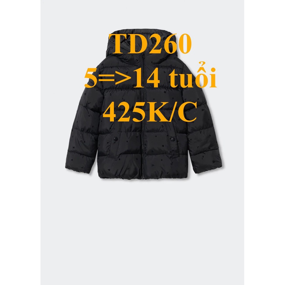 * Mã TD260: Áo phao 3 lớp  có mũ dư xịn đét bé gái, chất phao mềm mặc rất thích BC 7465