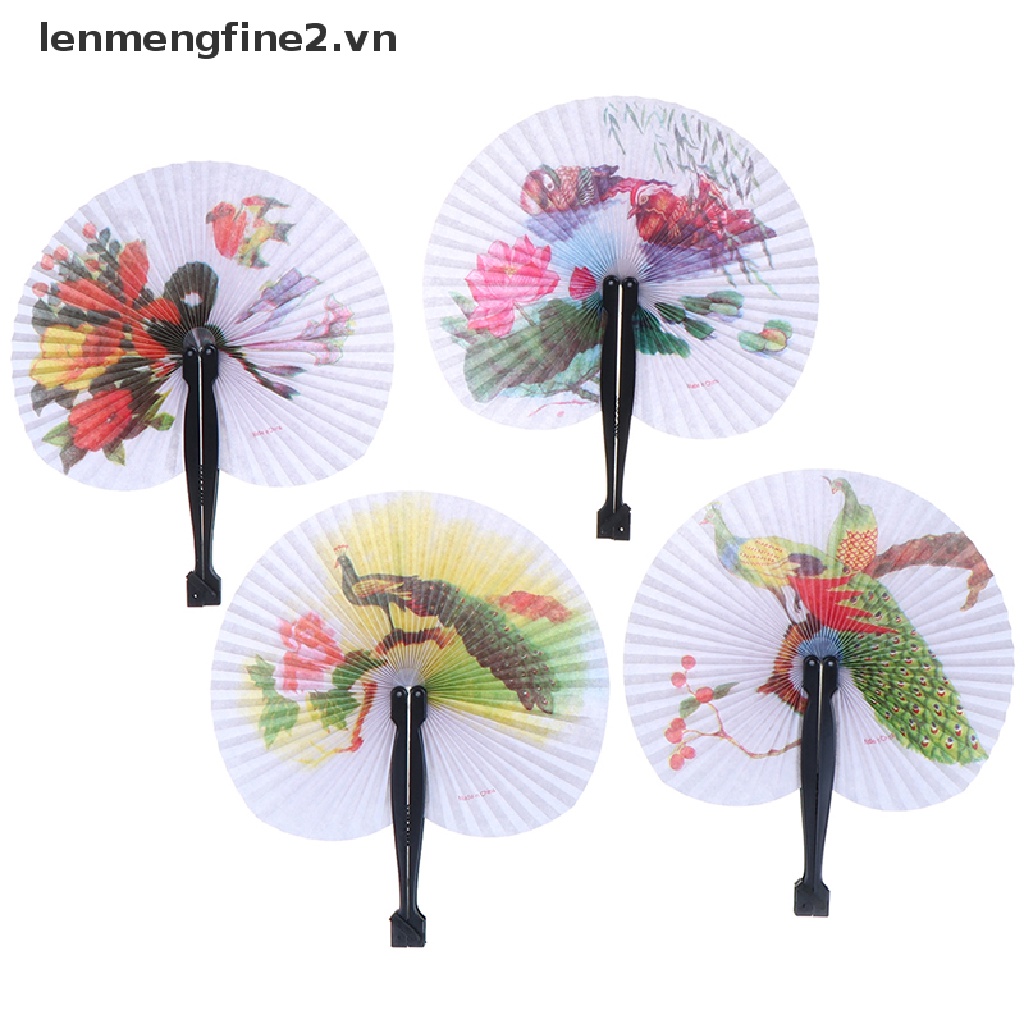 Quạt giấy xếp cầm tay in hình Trung Quốc quà tặng trang trí