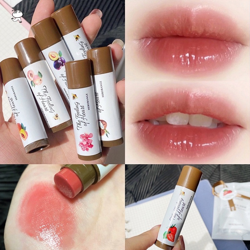 [Hàng mới về] Son môi dưỡng ẩm thay đổi màu sắc theo nhiệt độ thiết kế vỏ dễ thương
