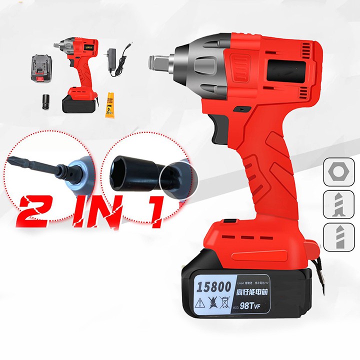 Máy siết bulong, bắn vít động cơ không chổi than chạy pin đa năng