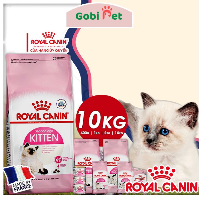 Thức ăn cho mèo con hạt Royal Canin Kitten bổ sung dinh dưỡng cho mèo gói 400g/1kg/2kg - Gobi pet