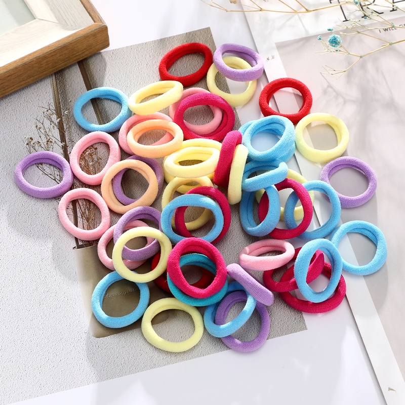 Haimeikang 50 chiếc / bộ dây buộc tóc nylon màu