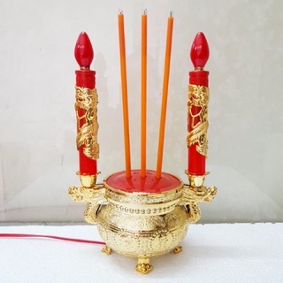 Nhang điện có đèn và lư hương