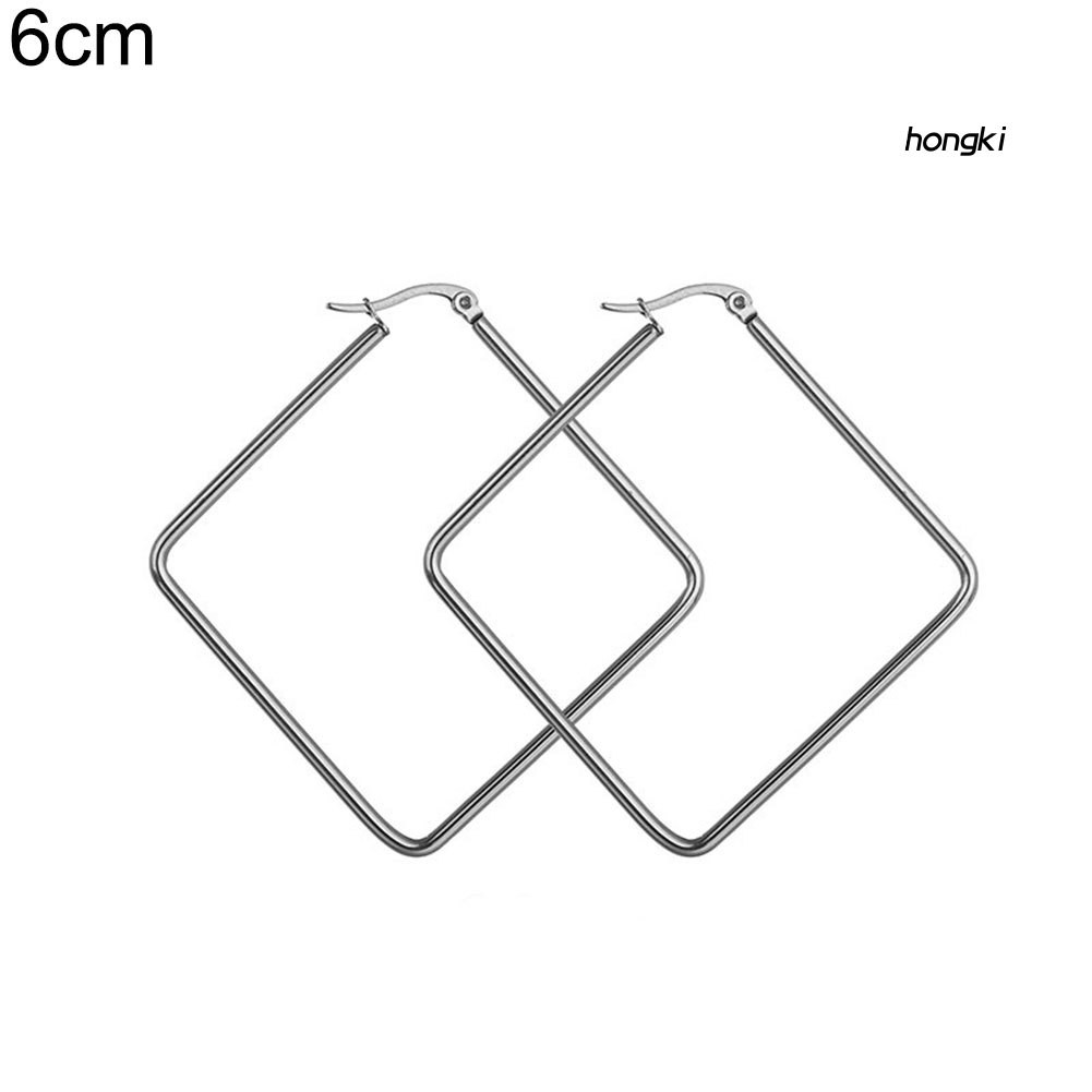 Đôi khuyên tai hình vuông lớn hợp thời trang cho nữ