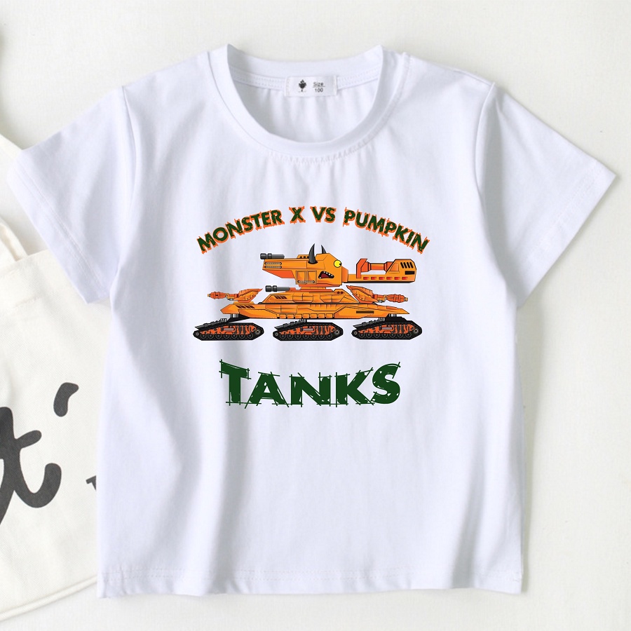 Áo thun trẻ em 💖Áo cotton mát mịn họa tiết Quai Vật Xe Tăng dễ thương cho bé trai và bé gái - SSSHOP 02