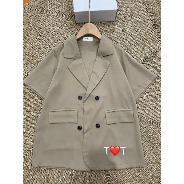 Áo BLAZER NGẮN TAY trơn kiểu dáng Croptop, blazer croptop nữ cộc tay dáng ngắn1 lớp style Hàn Quốc | BigBuy360 - bigbuy360.vn