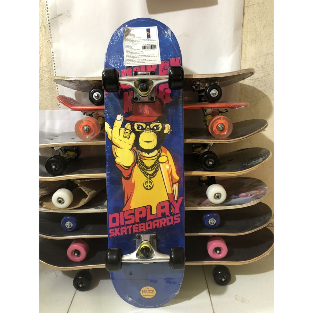 Ván Trượt thể thao mặt nhám skateboard cao cấp gỗ ép phong 7 lớp (Size: 80cm) (Chọn mẫu)