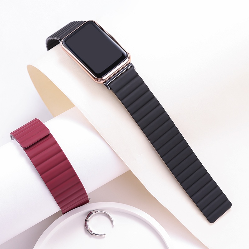 Dây Đeo Silicone Khóa Nam Châm Cho Đồng Hồ Thông Minh Huawei Watch Fit 2