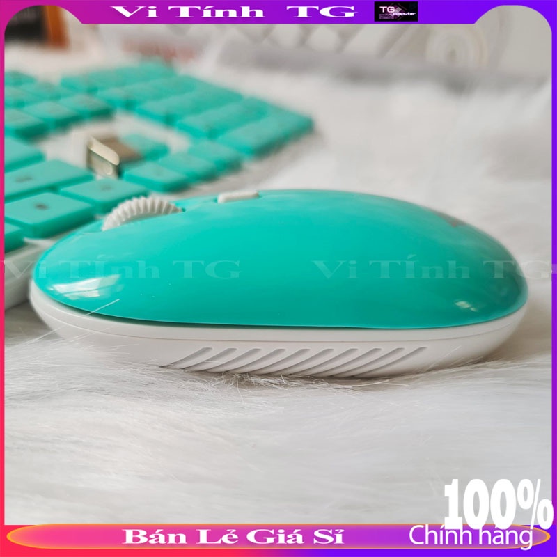 Bàn phím chuột không dây gaming xanh hồng mỏng dễ thương giá rẻ WQ CBKDT2000