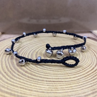 Simple macrame Anklet with bells and beads - Lắc chân chuông macrame