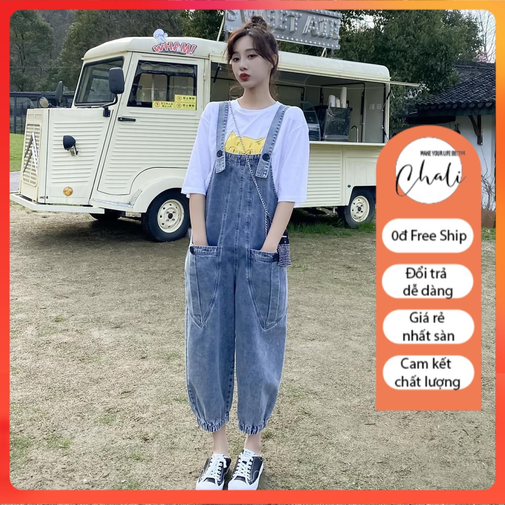 Yếm Quần Jeans 2 Túi Phong Cách Hàn Quốc Chali YQ002