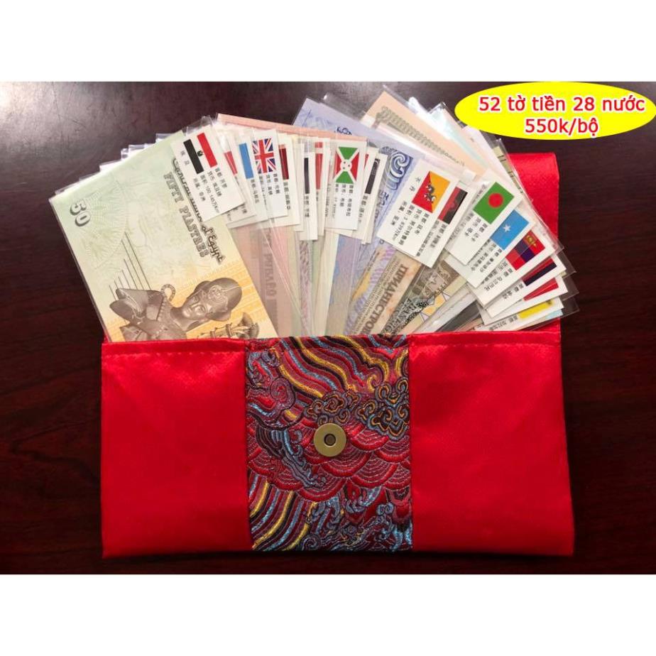 [RƯỚC LỘC] Tiền lì xì Set tiền 52 tờ 28 nước may mắn lì xì tết