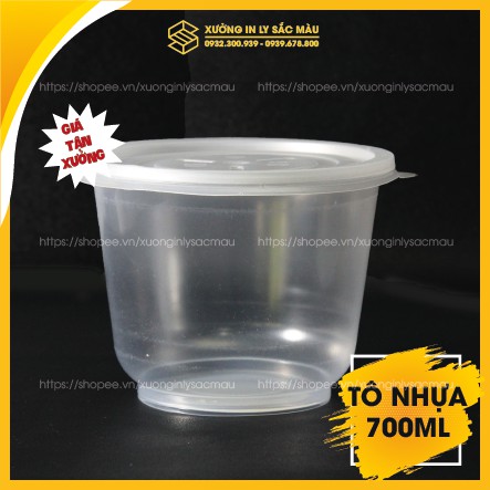 Set 50 Tô nhựa PP 700ml kèm nắp, tô nhựa đựng thực phẩm, chịu nhiệt tốt