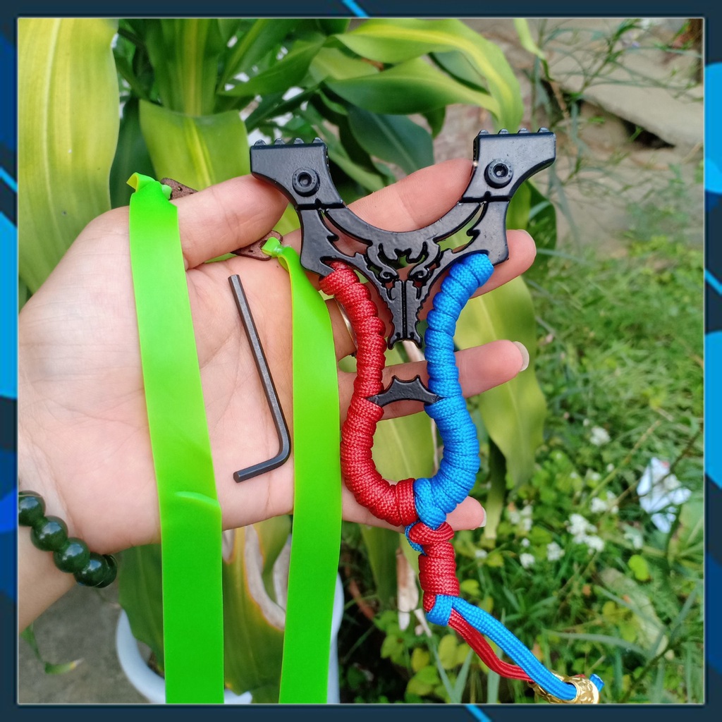 Ná cao su kim loại trâu đen giá rẻ cao cấp + 1 dây thun 1mm + lục giác  - Ná Cao Su VTA