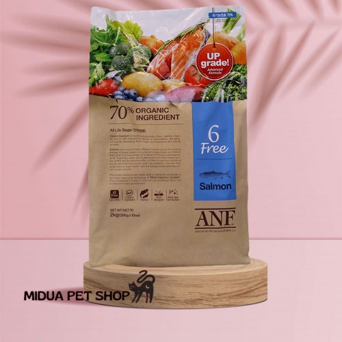 2kg Thức ăn cho chó vị cá hồi ANF - 6Free