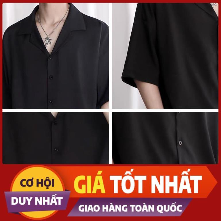 Áo sơ mi tay ngắn nam nữ form rộng - kiểu sơ mi cổ vest unisex Hàn Quốc, chất vải lụa dãn SMVN00
