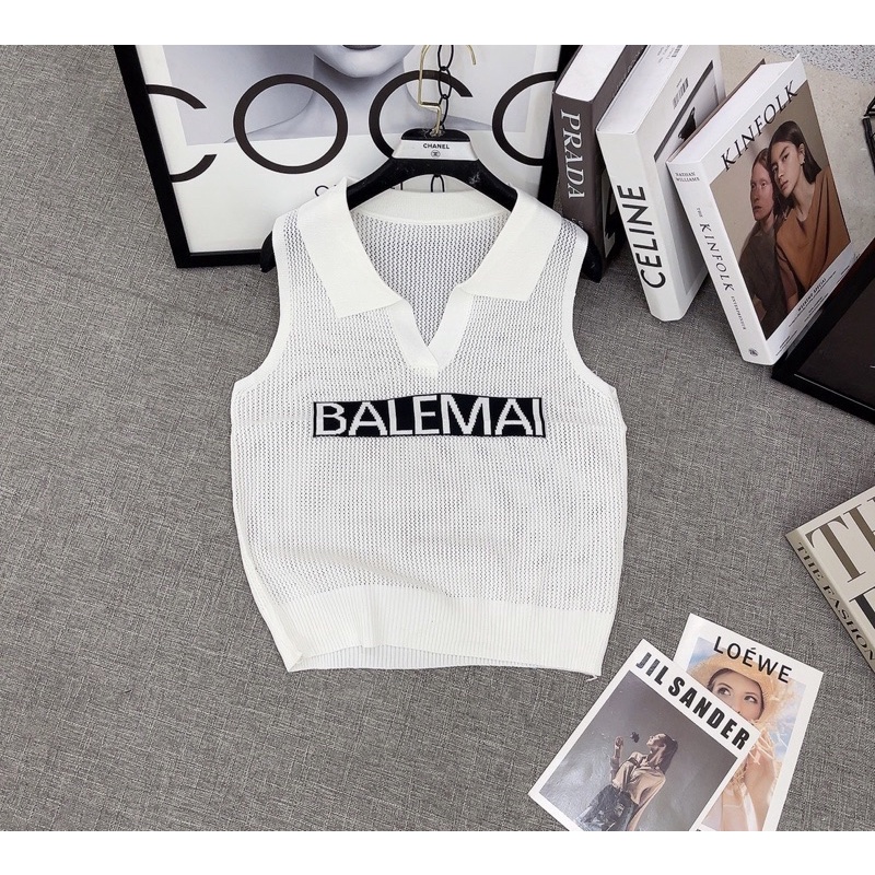 Áo lưới sát nách cổ polo siêu hot, Áo len lưới xinh cá tính