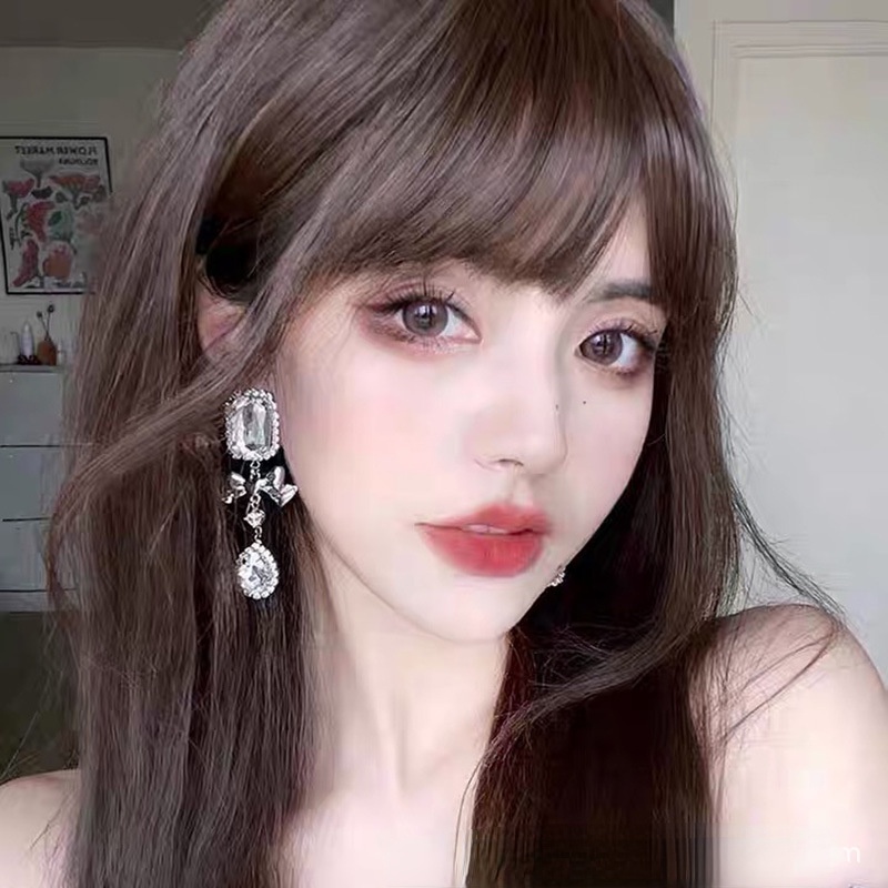 Bông Tai Hình Nơ Đính Đá Lấp Lánh Cao Cấp Thời Trang