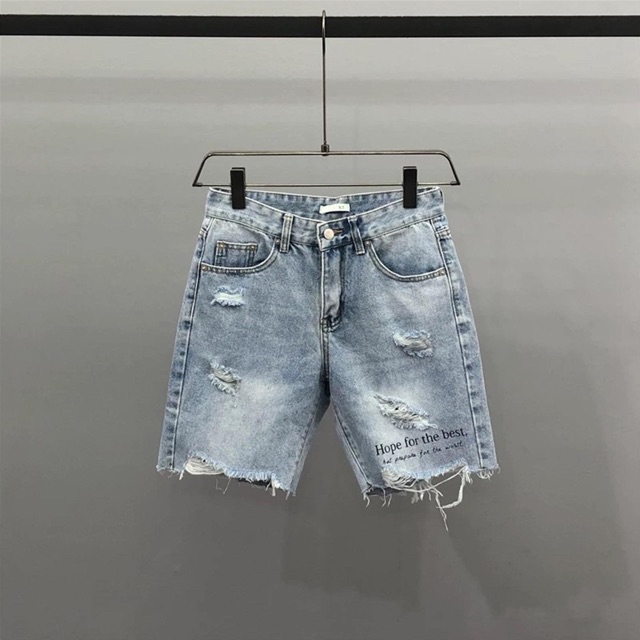Short jean rách phối chử