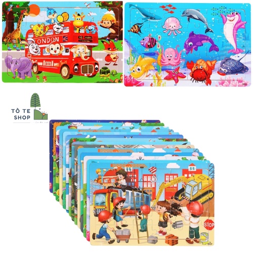 Tranh ghép hình cho bé các loại gồm tranh nổi, 9 miếng, 30 miếng, 60 miếng, 200 miếng, hình ảnh ngẫu nhiên