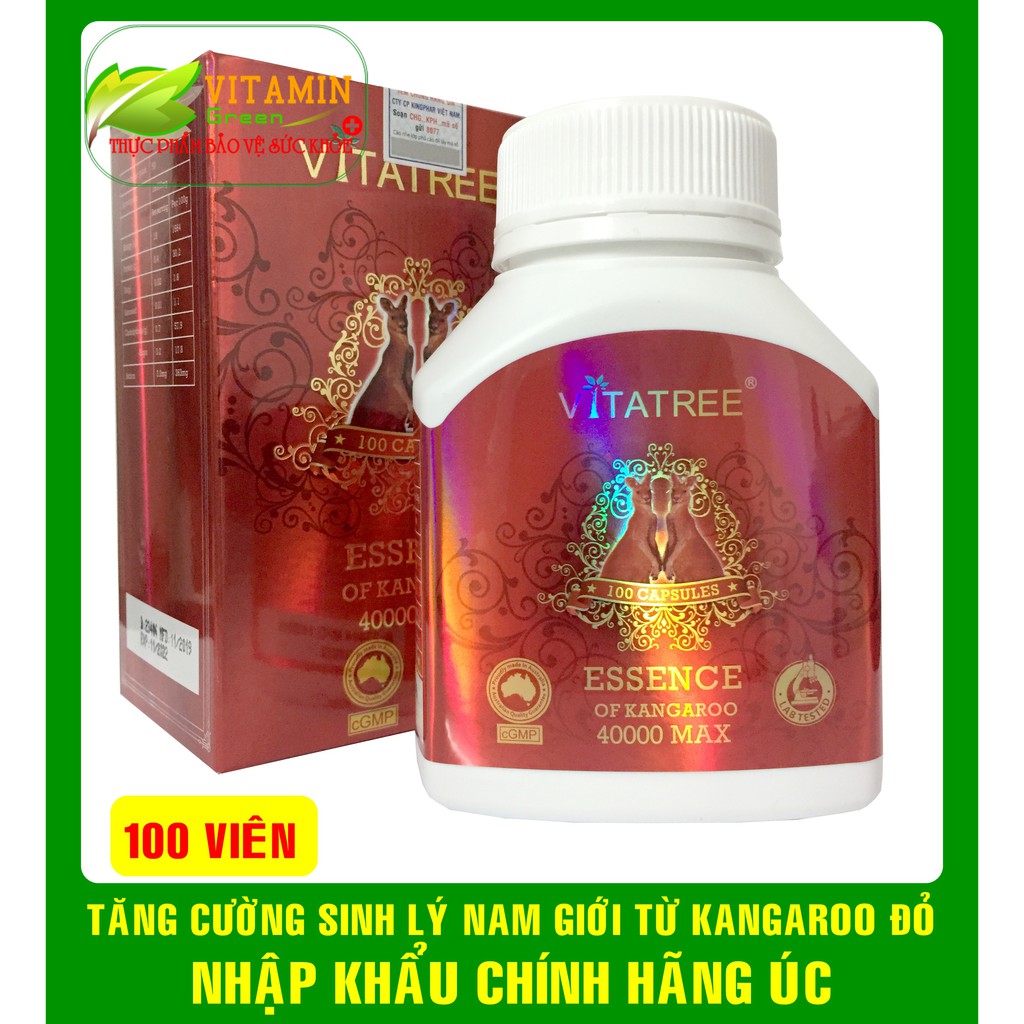 VITATREE ESSENCE OF KANGAROO 40000 TĂNG CƯỜNG SINH LÝ NAM GIỚI (100 viên) | NHẬP KHẨU CHÍNH HÃNG ÚC