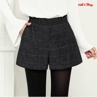 Quần đùi dạ kẻ caro cạp chun