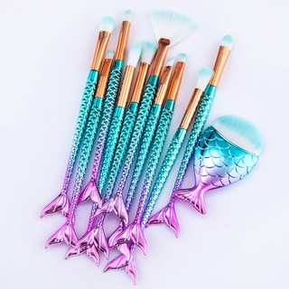 Set 11 cọ trang điểm cán đuôi cá lông mềm