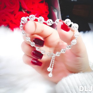 Lắc tay trang sức bạc ta - lắc tay quả kim tiền tròn