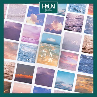 Hộp 46 Sticker Dán Hình Bầu Trời Trang Trí Sổ Tay Bullet Journal DIY Hyun Boutique