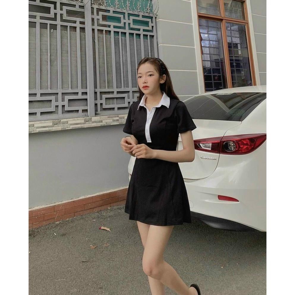 💃 Đầm Polo Nữ Đen Dáng Ôm. HANN's Closet. Váy Nữ Ngắn Body Ngắn Siêu Hách Dáng | BigBuy360 - bigbuy360.vn