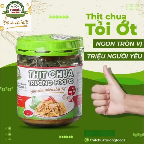Thịt chua Trường Foods - vị tỏi ớt ( kèm lá sung ) ship hỏa tốc 2h Hà Nội - đồ ăn vặt giá rẻ