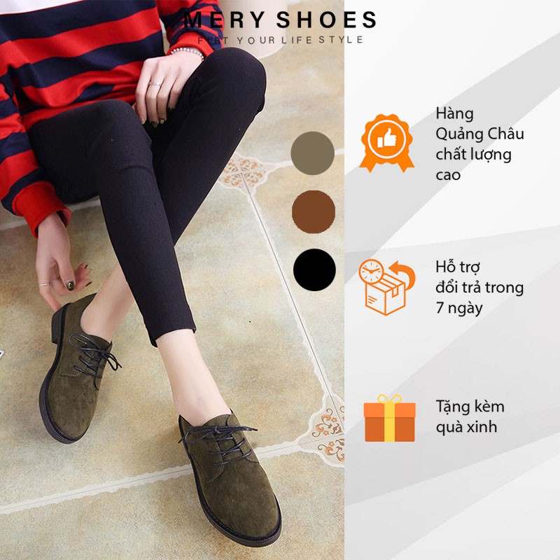 Giày Oxford Nữ Da Lộn Đế Cao 3cm Cá Tính - MPS99 | BigBuy360 - bigbuy360.vn