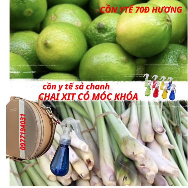 Bình xịt khuẩn hương SẢ CHANH 60mlcó móc khóa tiện lợi cho học sinh