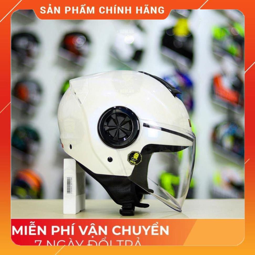 Nón 3/4 ROC 06 Trắng Bóng Form Yohe 851 Nhỏ Gọn Cá Tính - FREE SHIP