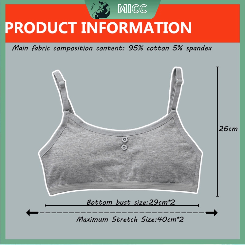 Áo lót vải cotton Mềm Mại Thoải Mái Có Đệm Ngực Tháo Rời Được Dành Cho Tuổi Teen / Bé Gái