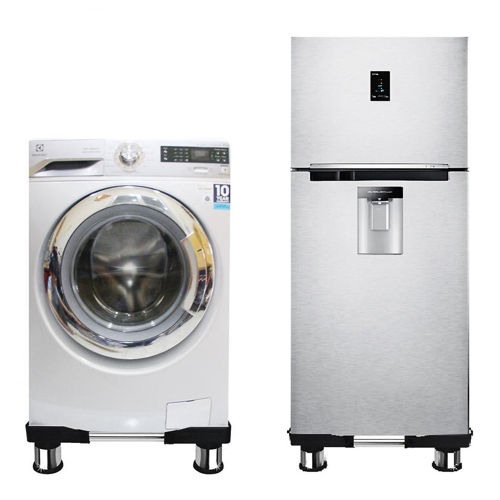 Kệ máy giặt chân bọc Inox, chân đế máy giặt kê tủ lạnh đế tủ chống rung ( Máy giặt từ 6- 9 Kg. tủ lạnh từ 90L- 290L )