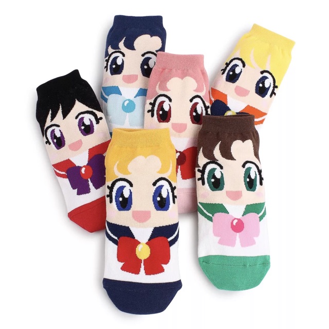 SAILOR MOON Tất Ngắn In Hình Thủy Thủ Mặt Trăng Dễ Thương