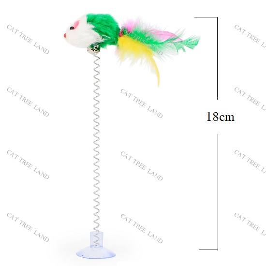 ĐỒ CHƠI CHÓ MÈO, CHUỘT BÔNG CÓ LÒ XO DÍNH SÀN VÀ CHUÔNG LỤC LẠC